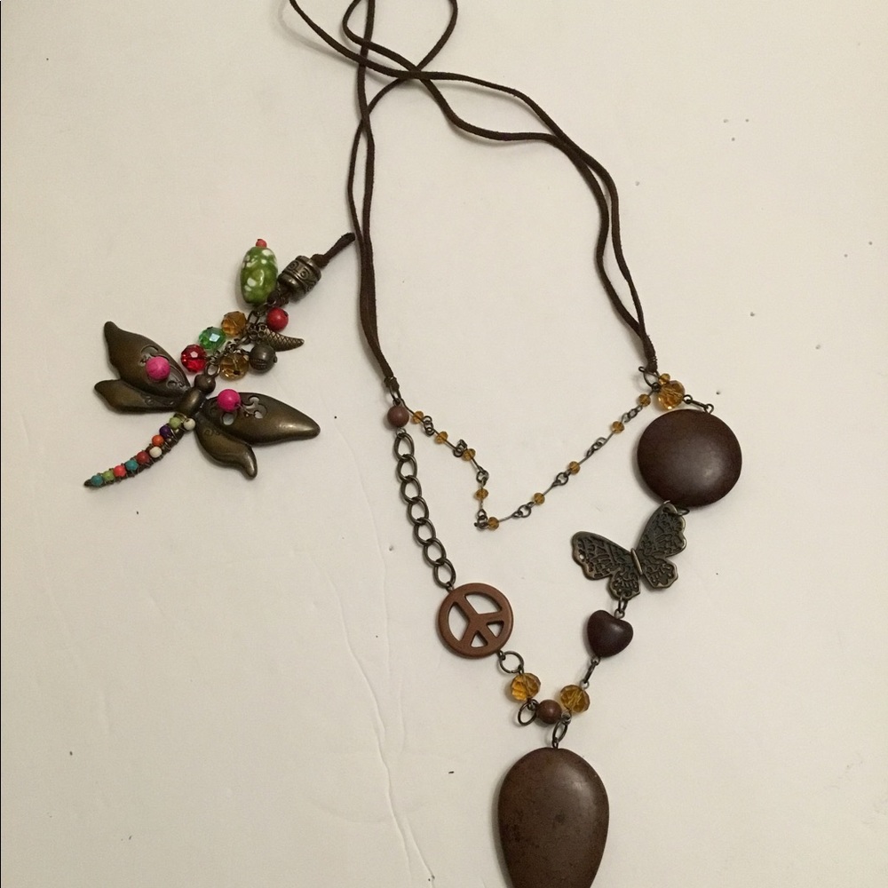Dragonfly and butterfly…necklace and extra piece..